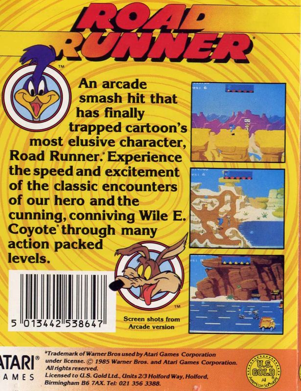 Back Cover for Road Runner (ZX Spectrum)