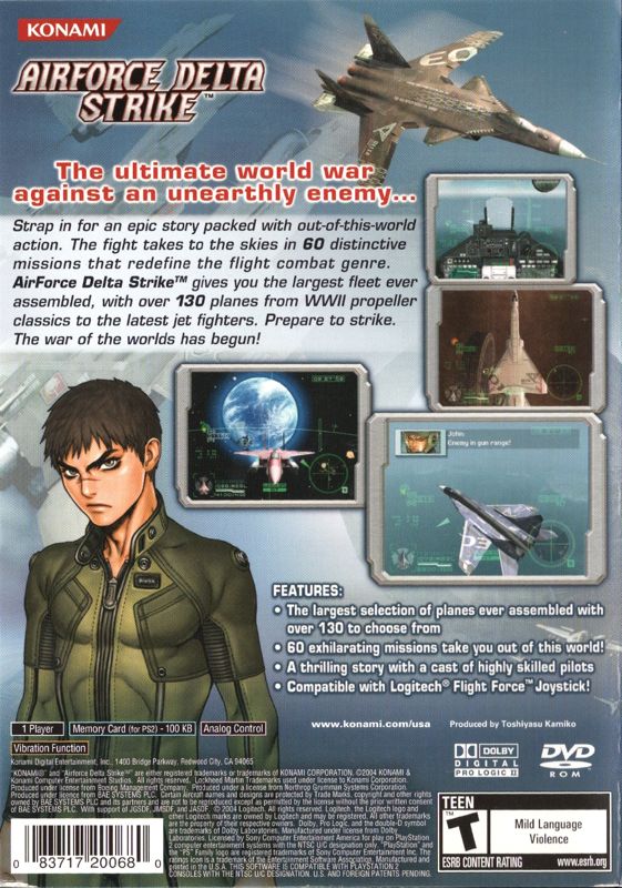 Back Cover for AirForce Delta Strike (PlayStation 2)