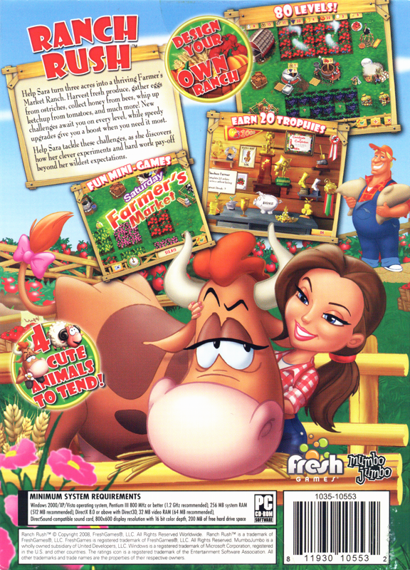 Back Cover for Ranch Rush (Windows)