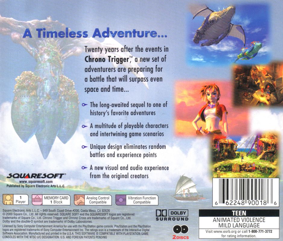 Back Cover for Chrono Cross (PlayStation)