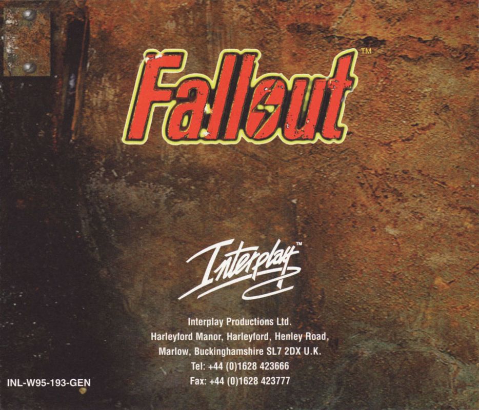 Other for Fallout (DOS and Windows): Jewel Case - Back