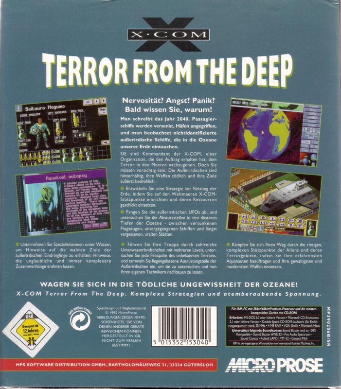 Back Cover for X-COM: Terror from the Deep (DOS) (CD-ROM release)