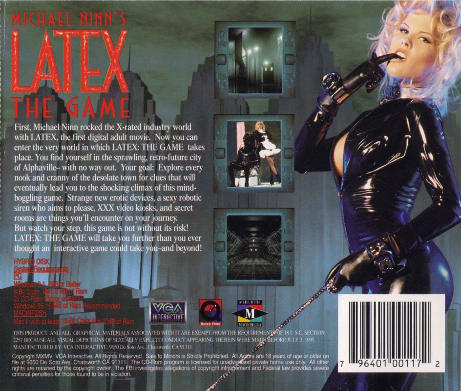 Other for Michael Ninn's Latex: The Game (Macintosh and Windows 3.x): Jewel Case - Back