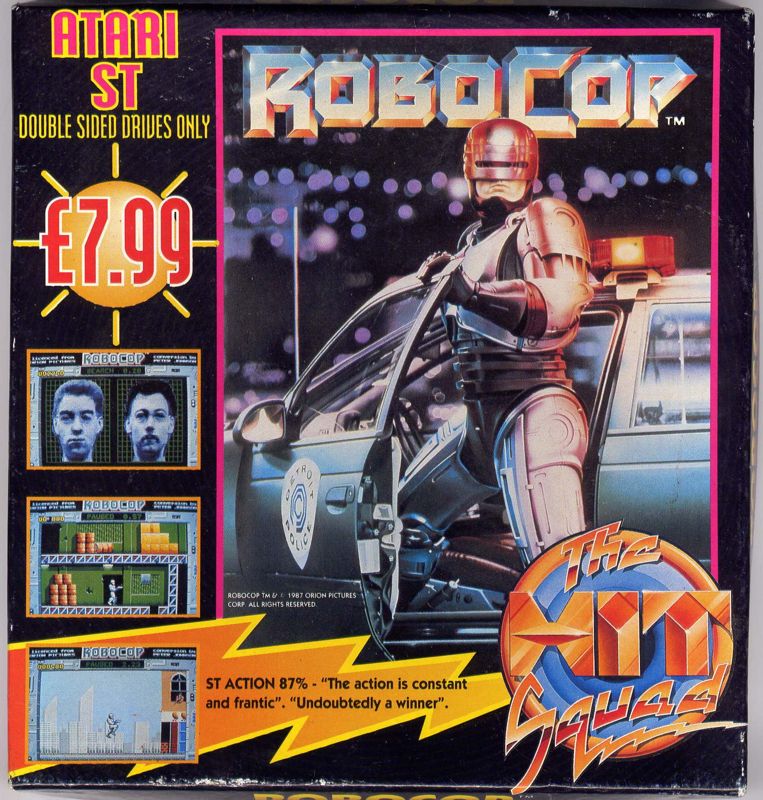 Front Cover for RoboCop (Atari ST) (1991 Hit Squad release : for double sided ST drives only)