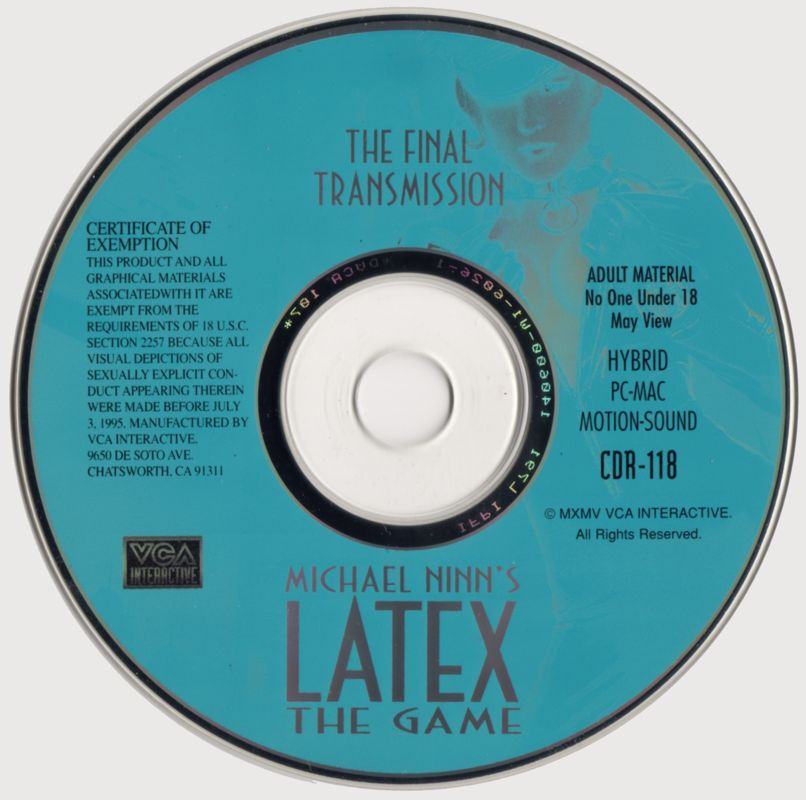 Media for Michael Ninn's Latex: The Game (Macintosh and Windows 3.x): Disc 1