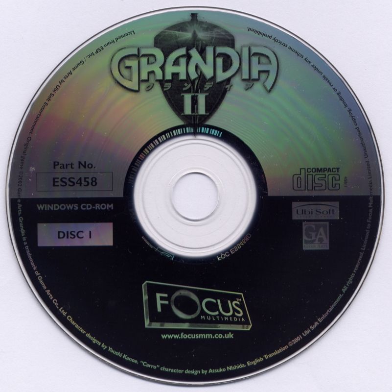 Media for Grandia II (Windows) (Ubisoft Exclusive / Focus Essentials release): Disc 1