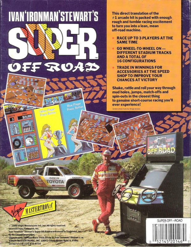 Back Cover for Ivan 'Ironman' Stewart's Super Off Road (DOS)