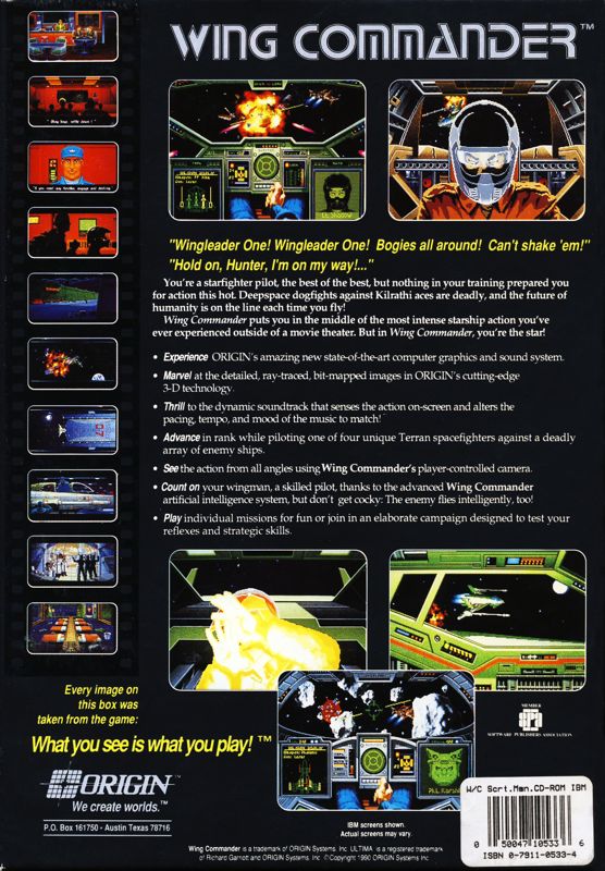 Back Cover for Wing Commander: Deluxe Edition (DOS) (The Software Toolworks CD-ROM Release)