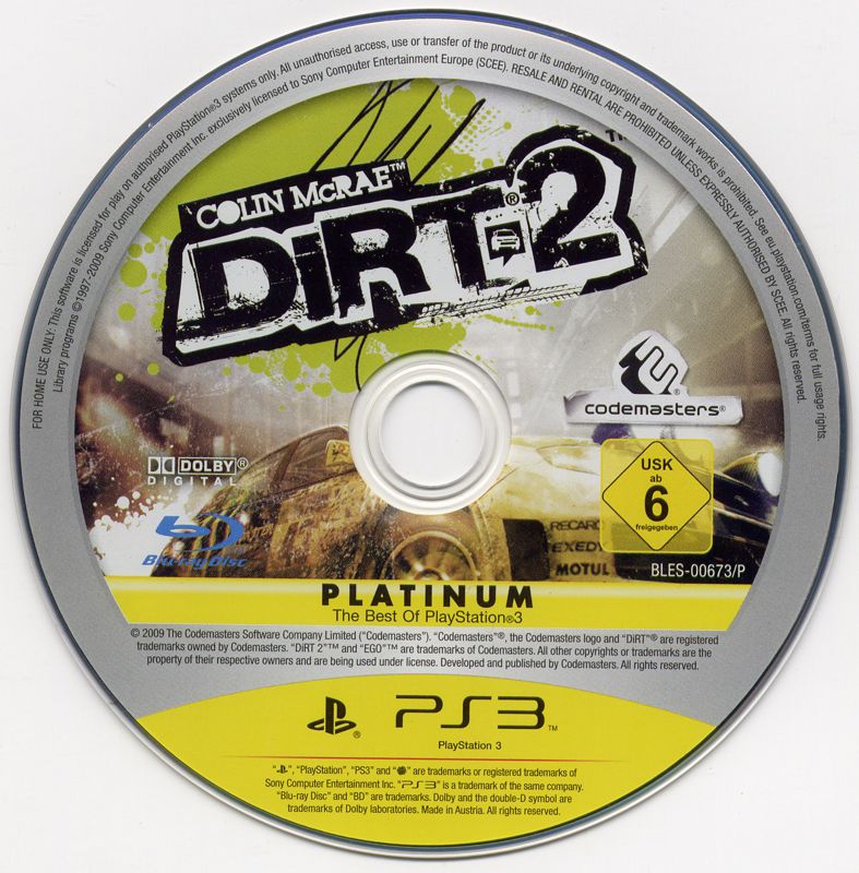 Media for DiRT 2 (PlayStation 3) (Platinum release)