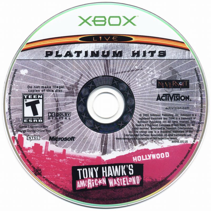 Media for Tony Hawk's American Wasteland (Xbox) (Platinum Hits release)