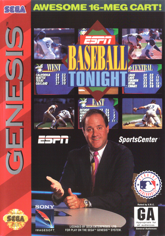 Front Cover for ESPN Baseball Tonight (Genesis)