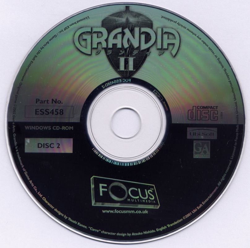 Media for Grandia II (Windows) (Ubisoft Exclusive / Focus Essentials release): Disc 2