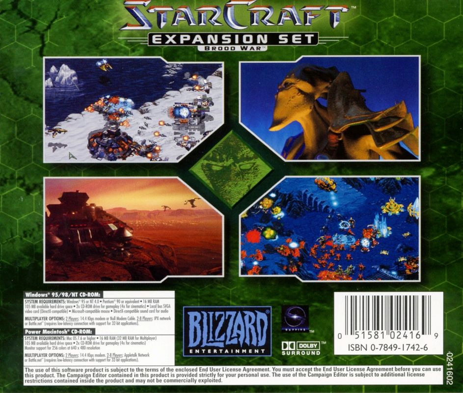 Other for StarCraft: Brood War (Macintosh and Windows): Jewel Case - Back