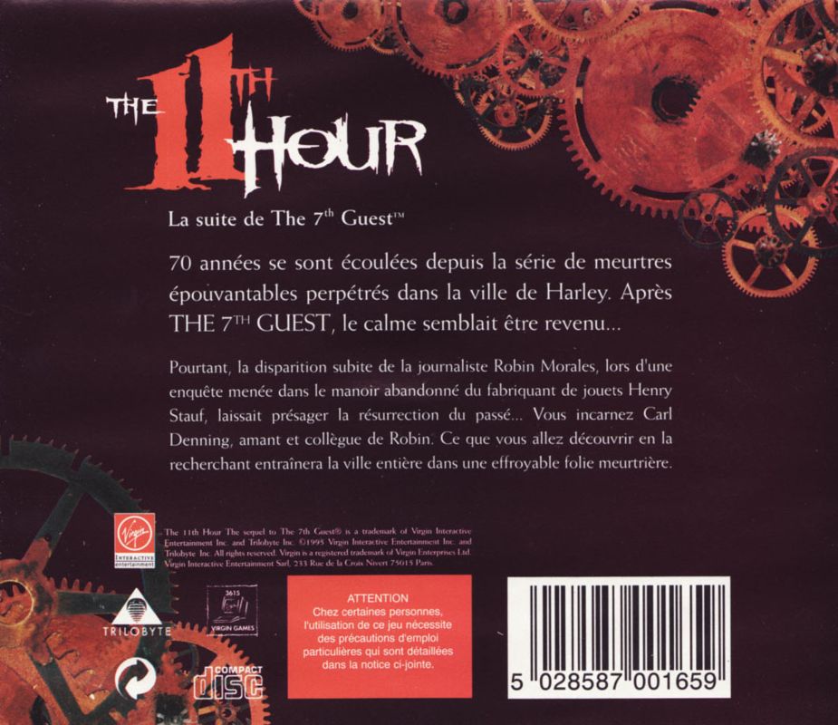 Other for The 11th Hour (DOS): Jewel Case - Back