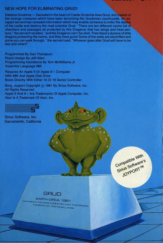 Back Cover for Borg (Apple II)