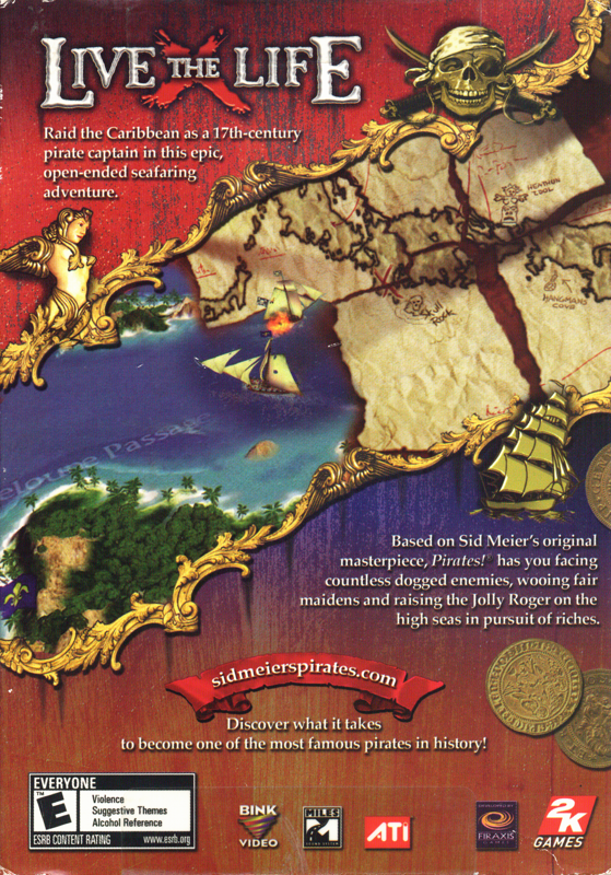 Back Cover for Sid Meier's Pirates!: Live the Life (Windows) (2K Games release)