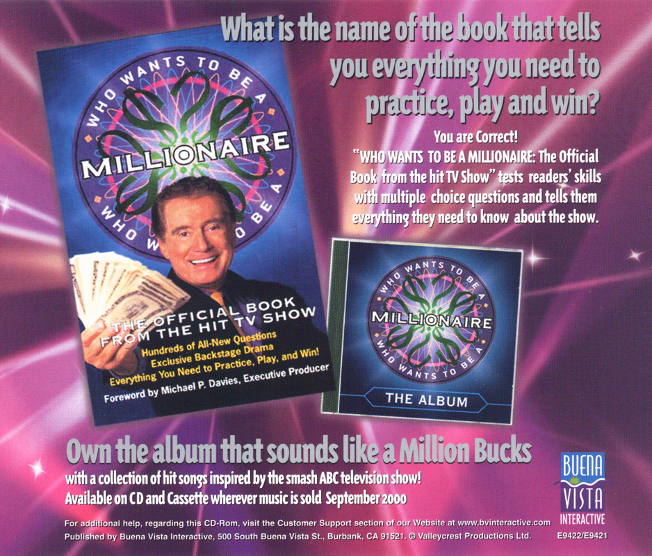 Other for Who Wants to Be a Millionaire: 2nd Edition (Windows): Jewel Case - Back