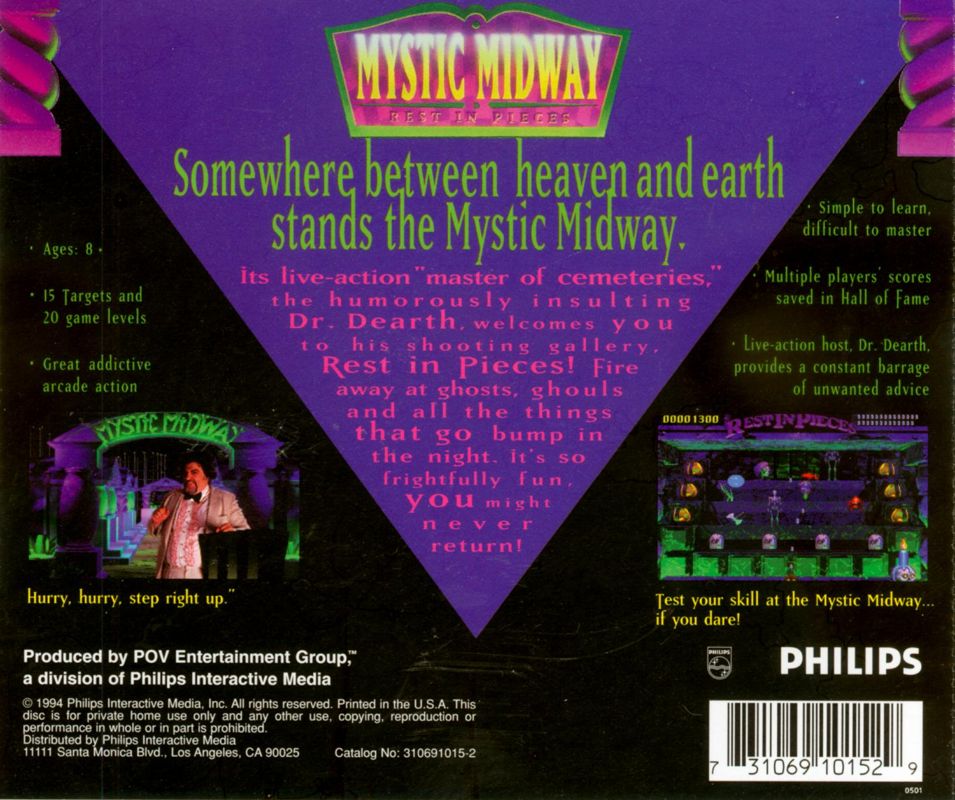 Other for Mystic Midway: Rest in Pieces (DOS): Jewel Case - Back