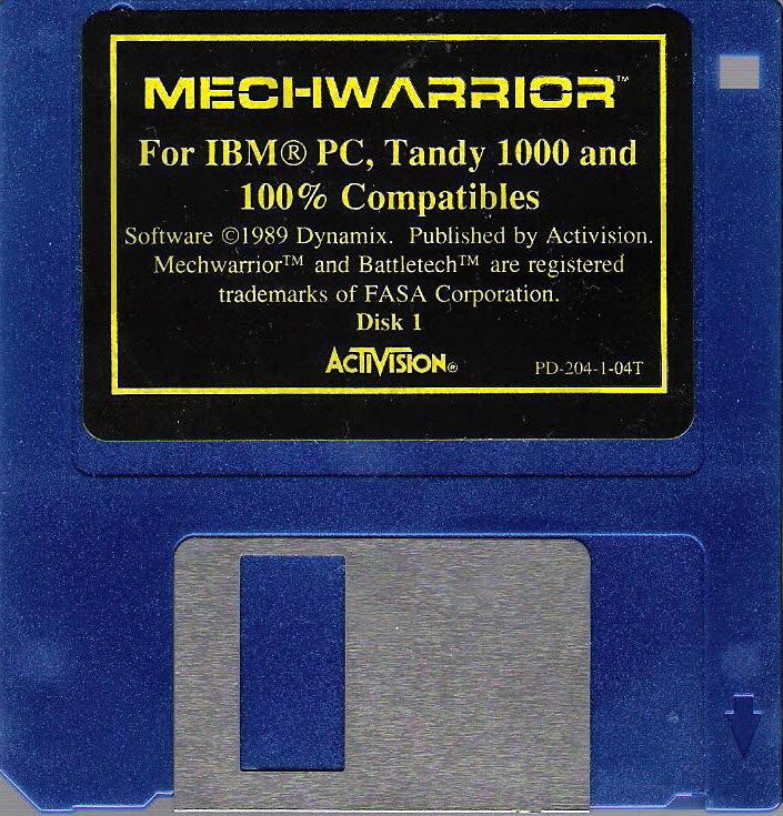 Media for MechWarrior (DOS): 3.5" Disk 1
