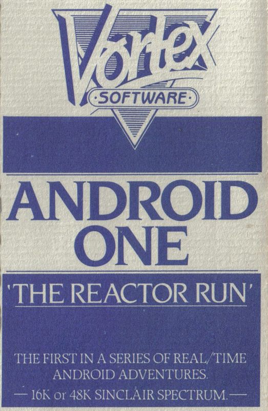 Front Cover for Android One: The Reactor Run (ZX Spectrum)