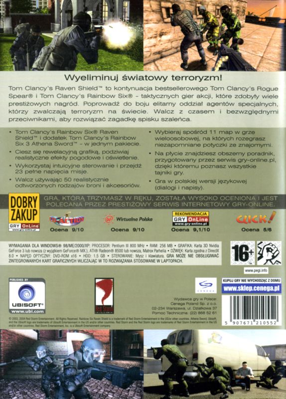 Back Cover for Tom Clancy's Rainbow Six 3: Gold Edition (Windows) (Kolekcja Klasyki release)