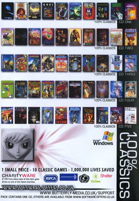 Back Cover for 100% Classics 2 (DOS and Windows) (Alternate packaging)