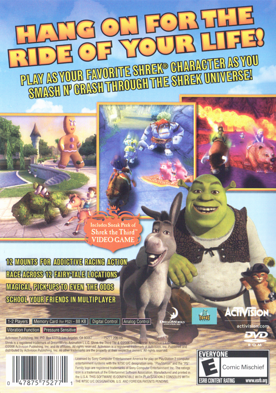 Back Cover for Shrek Smash N' Crash Racing (PlayStation 2)