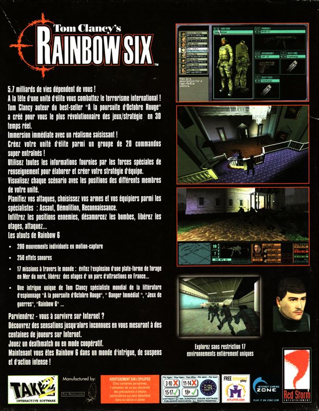 Back Cover for Tom Clancy's Rainbow Six (Windows)