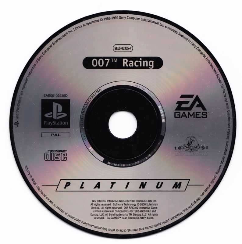 Media for 007: Racing (PlayStation) (Platinum release)