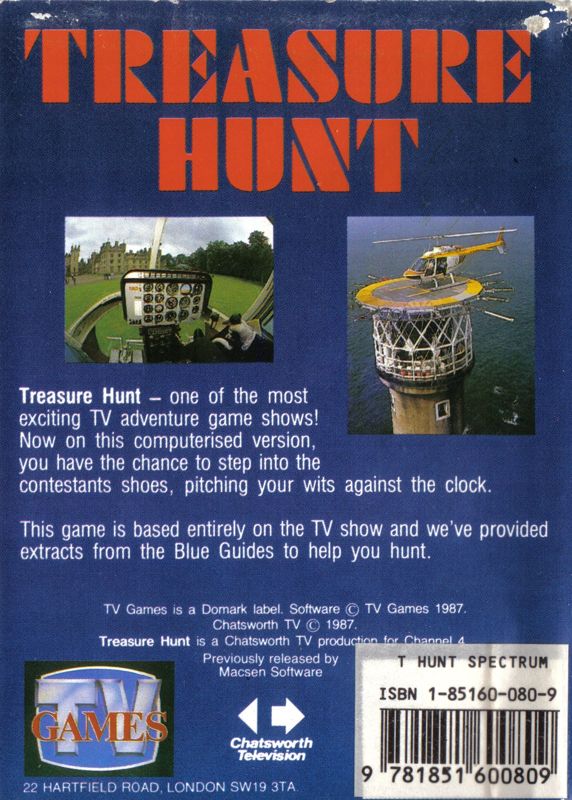 Back Cover for Treasure Hunt (ZX Spectrum) (TV Games release)