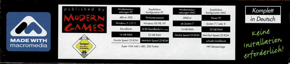 Spine/Sides for Die phantastische Reise nach Terra-Gon (Macintosh and Windows 3.x) (Re-release): Bottom