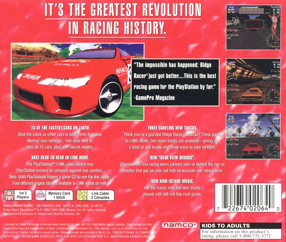 Back Cover for Ridge Racer Revolution (PlayStation)
