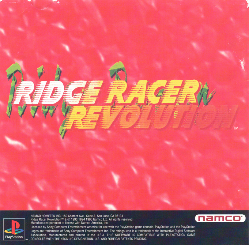 Inside Cover for Ridge Racer Revolution (PlayStation): Front Reverse