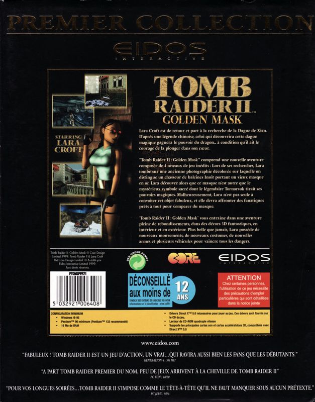 Tomb Raider II: Gold cover or packaging material - MobyGames