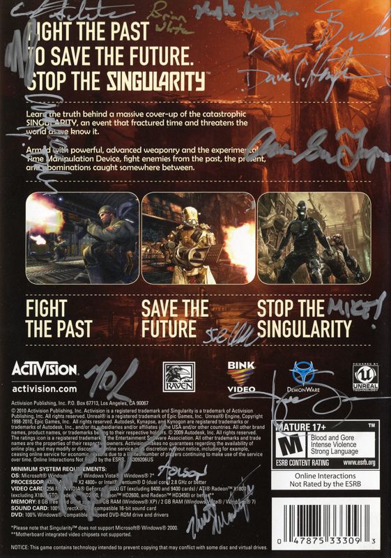 Back Cover for Singularity (Windows) (Signed by the development team)