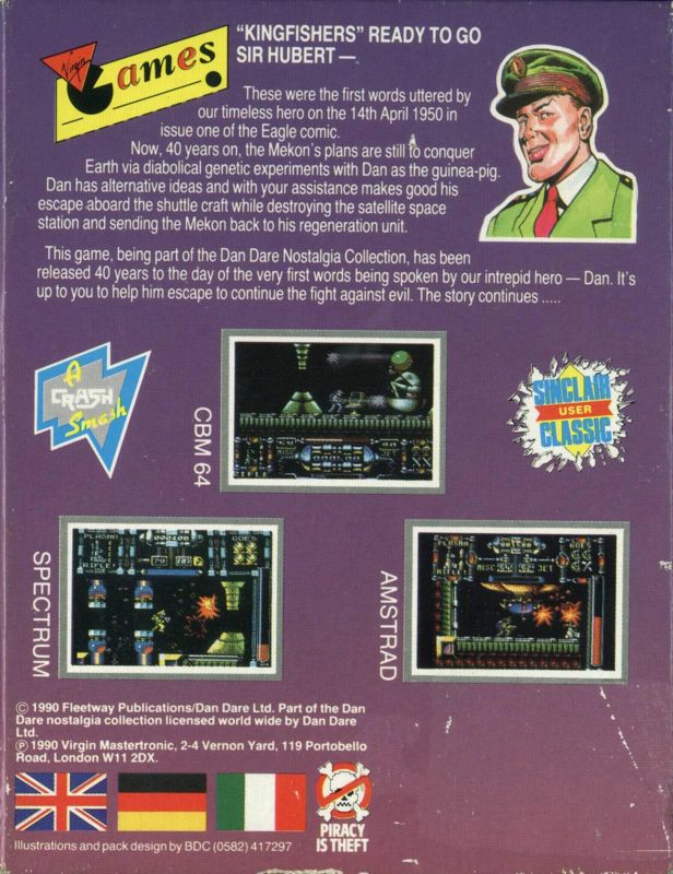 Back Cover for Dan Dare III: The Escape (ZX Spectrum)