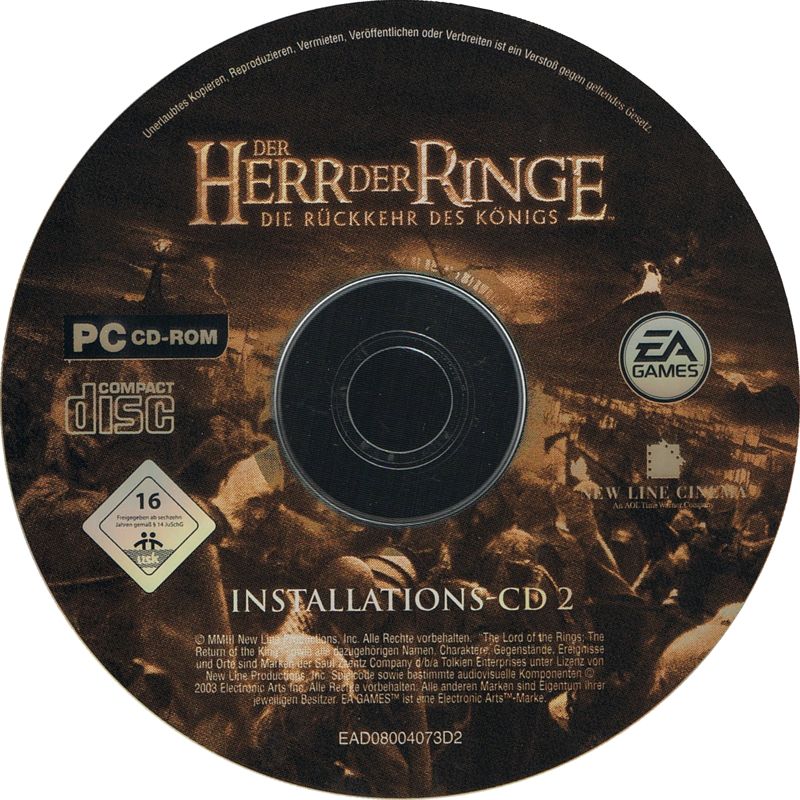 Media for The Lord of the Rings: The Return of the King (Windows) (EA Classics release): Install Disc 2