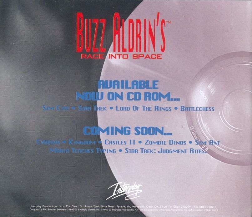 Other for Buzz Aldrin's Race into Space (DOS) (White Label Edition with enhanced CD, released in European Union ): Jewel Case - Back