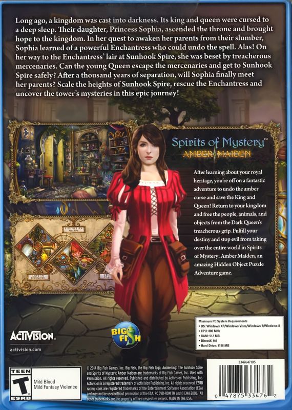 Back Cover for Awakening: The Sunhook Spire (Collector's Edition) (Windows)