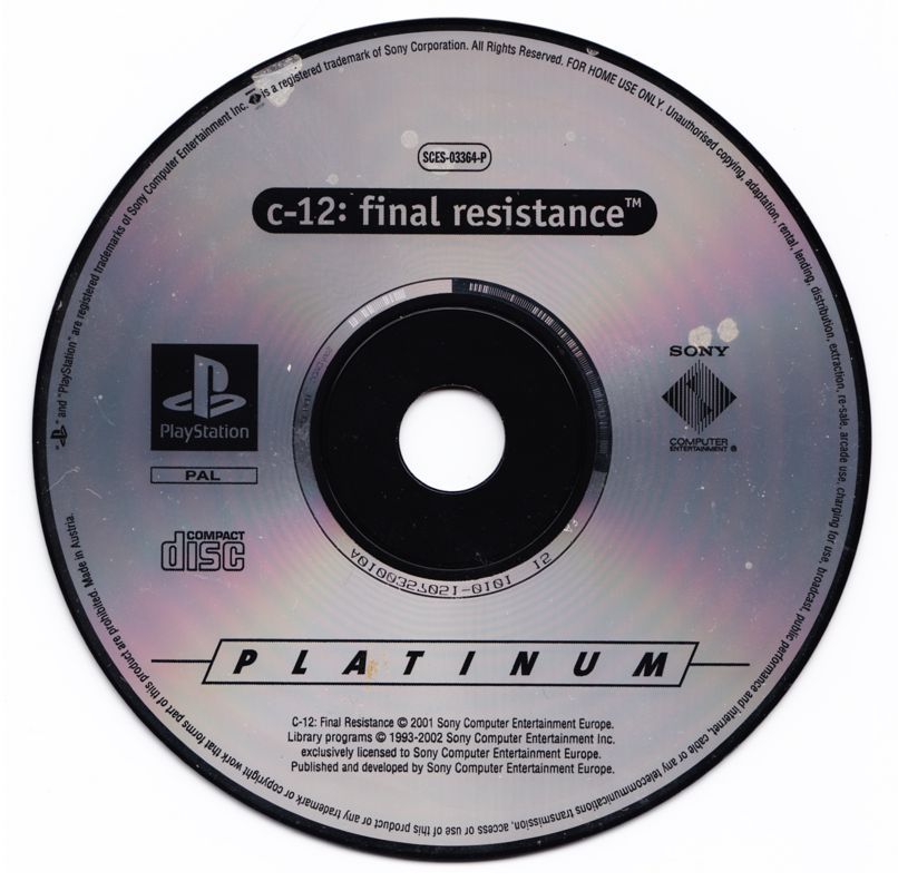 Media for C-12: Final Resistance (PlayStation) (Platinum release)