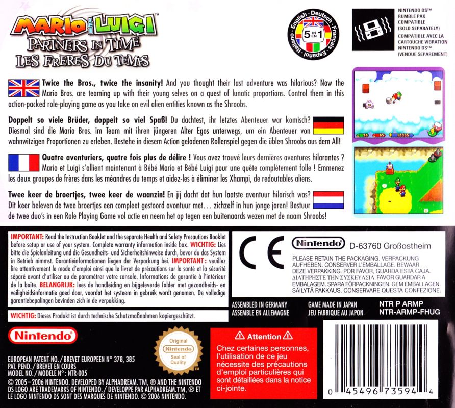 Mario & Luigi: Partners in Time cover or packaging material - MobyGames