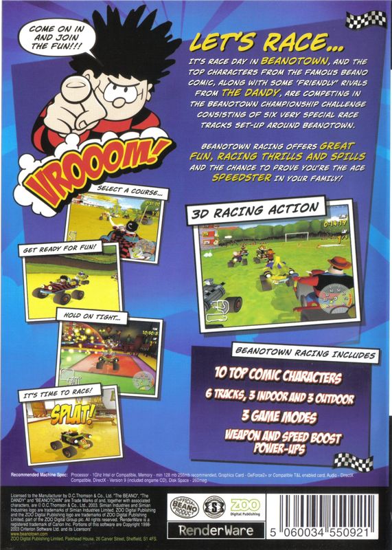 Back Cover for Beanotown Racing (Windows)