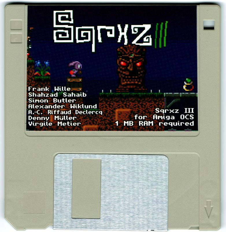 Media for Sqrxz III (Amiga) (Originally released at "6. Retrobörse / Rosenheim"): DD floppy disc