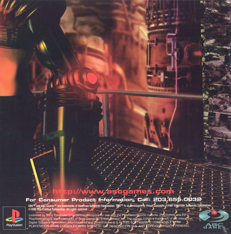 Inside Cover for One (PlayStation): Front Reverse