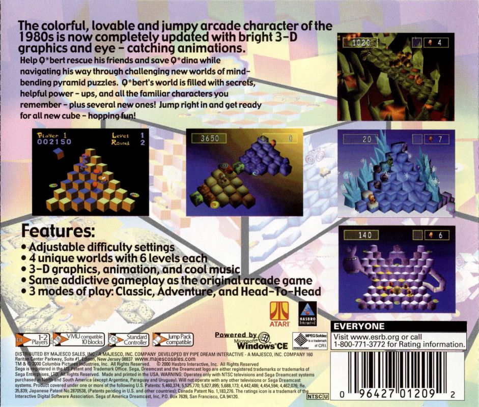 Back Cover for Q*bert (Dreamcast)