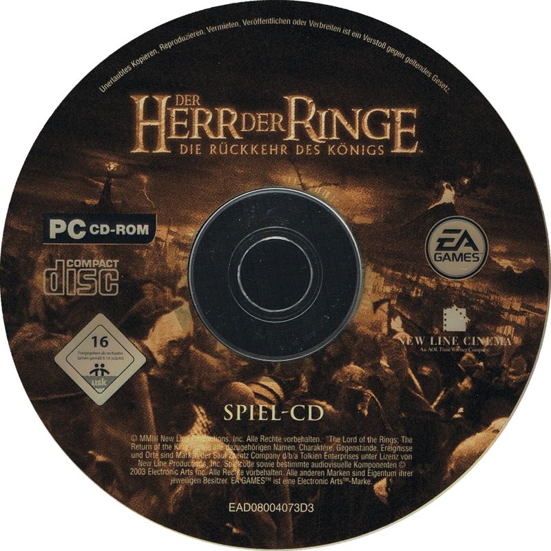 Media for The Lord of the Rings: The Return of the King (Windows) (EA Classics release): Play Disc