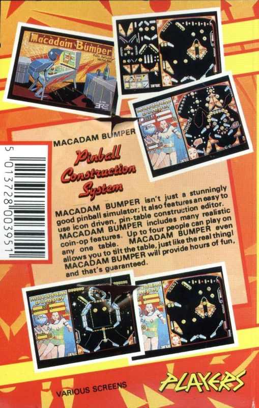 Back Cover for Macadam Bumper (ZX Spectrum)