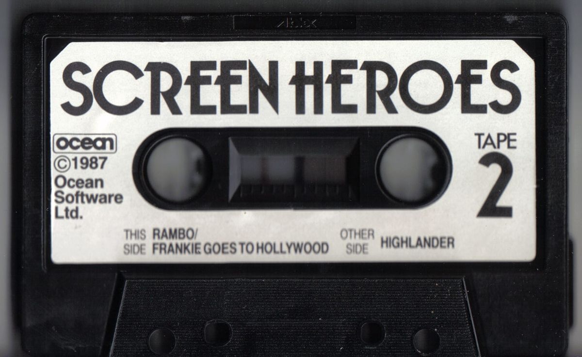 Media for Screen Heroes (ZX Spectrum): Tape 2 : Side 1 - Rambo & Frankie goes to Hollywood, Side 2 - Highlander