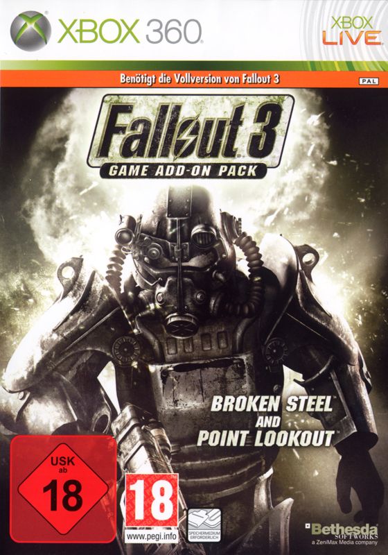 Front Cover for Fallout 3: Game Add-on Pack - Broken Steel and Point Lookout (Xbox 360)