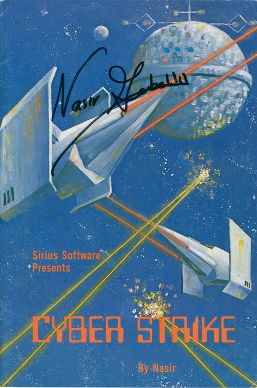 Front Cover for Cyber Strike (Apple II): Cover signed by Nasir Gebelli
